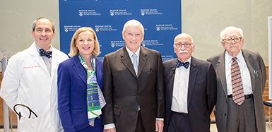 From left: Joel Katz, Betsy Nabel, Jack Connors, Marshall Wolf and Eugene Braunwald